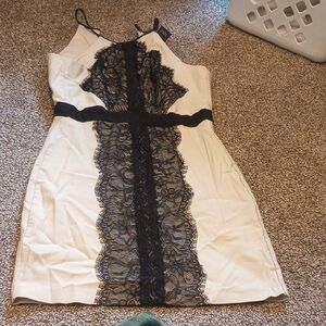 Teeze Me Black and Cream Dress